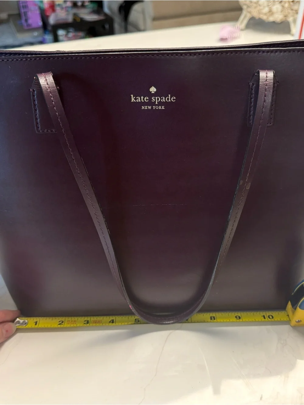 kate spade Deep Plum Leather Tote Bag